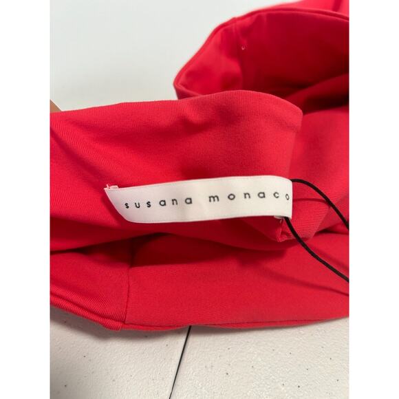 Susana Monaco Twist Front Strapless Maxi Dress Watermelon Size S‎ Side Split NWT - Picture 8 of 12